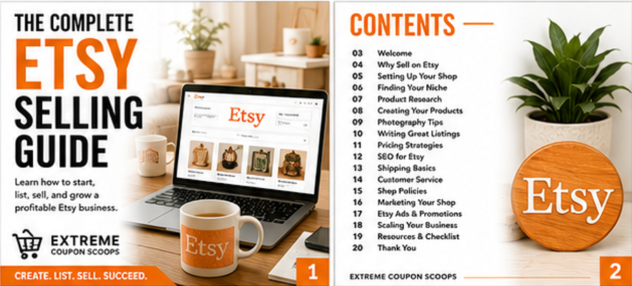 Extreme Coupon Scoops – The Complete Etsy Selling Guide (Digital Download)
