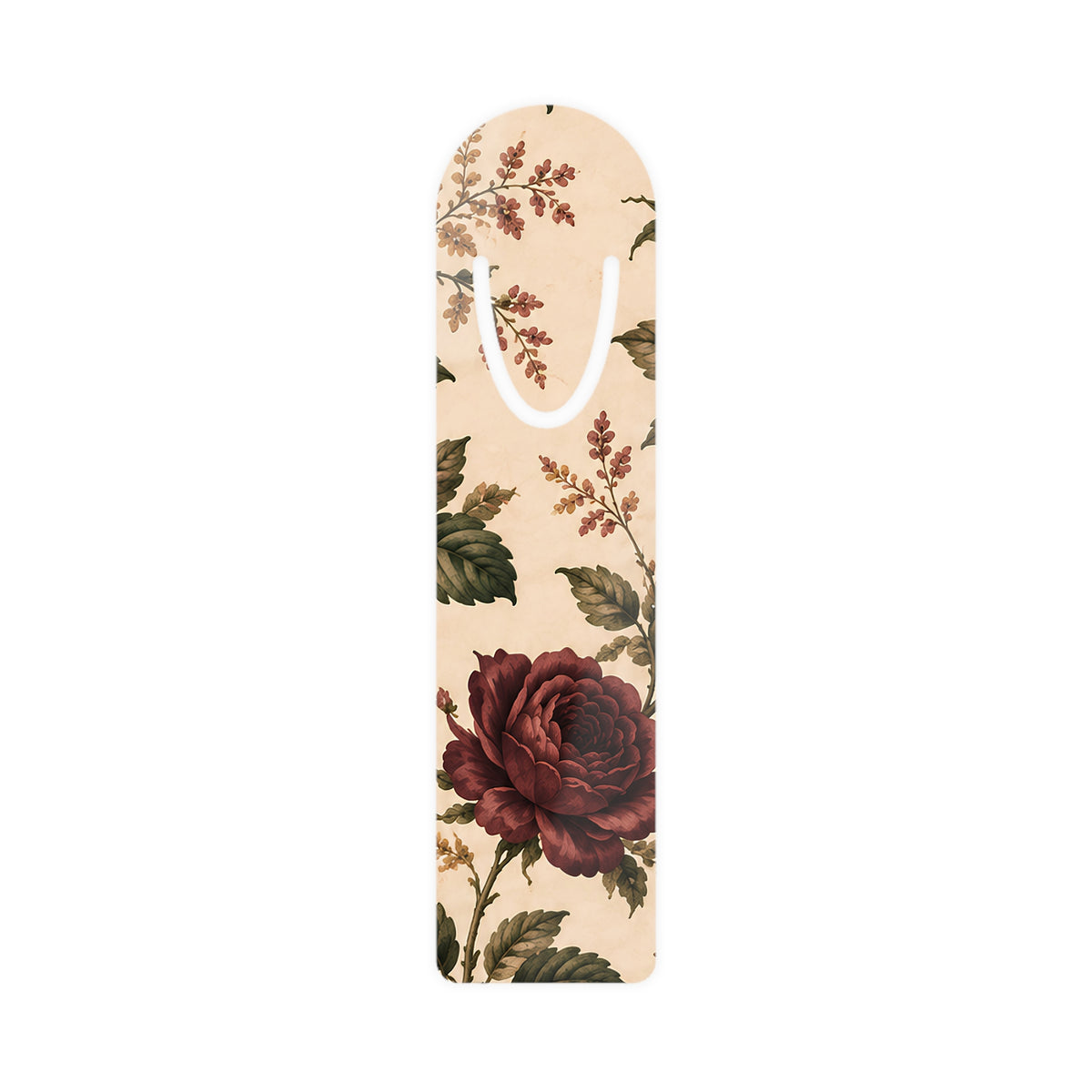 Southern Rose Floral Tea Party Bookmark — Vintage Teacup & Blossom Metal Bookmark