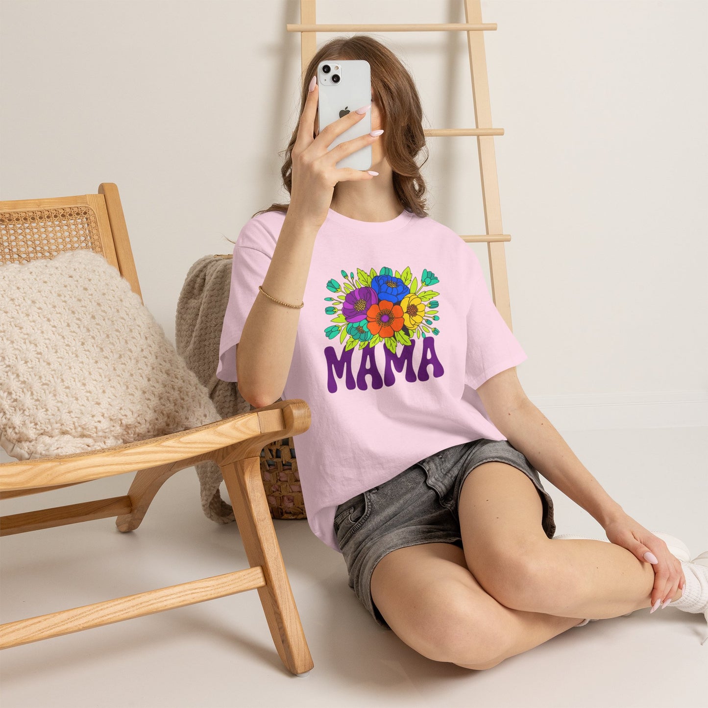 Mama Floral T-Shirt Feminine Floral Mother Tee for Mom Gifts