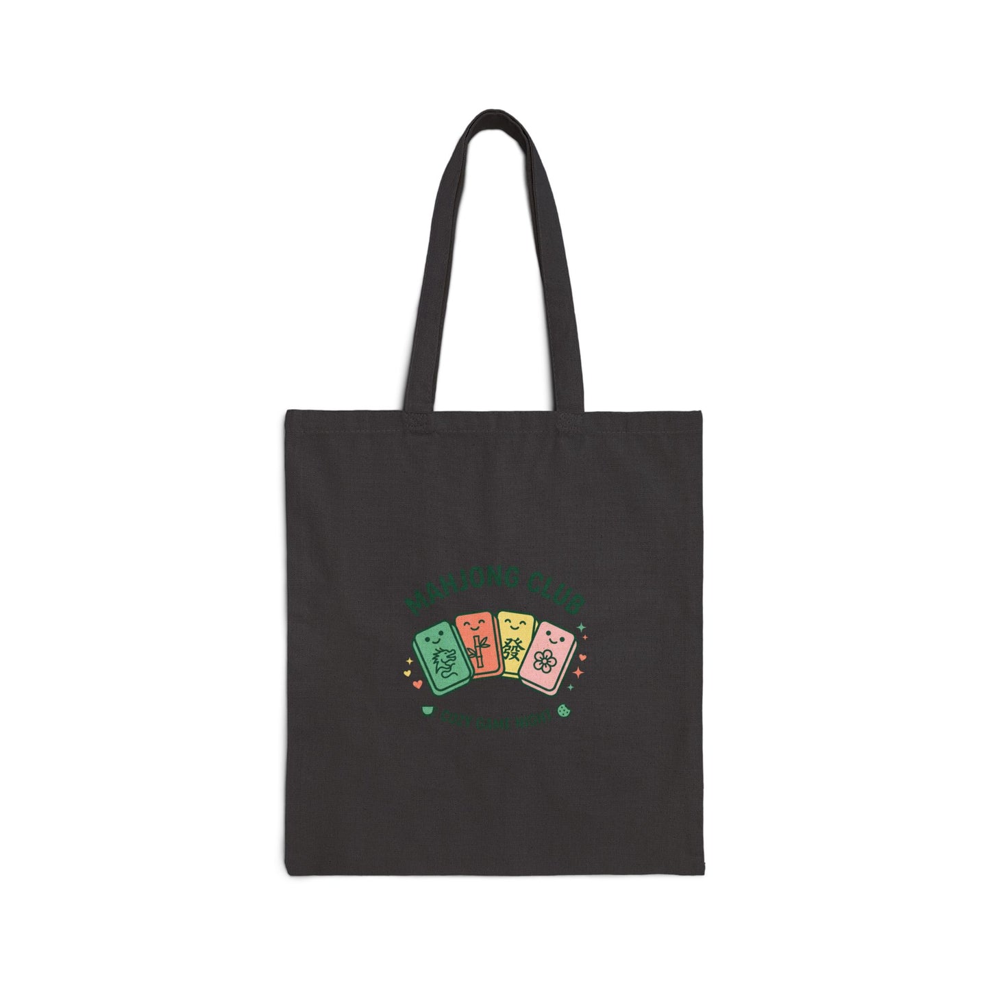 Mahjong Club Cotton Canvas Tote Bag