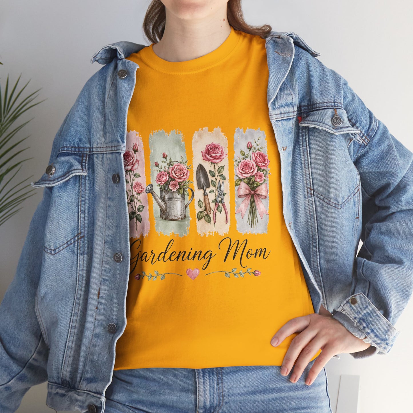 Gardening Mom T-Shirt – Floral Watercolor Garden Tools Tee