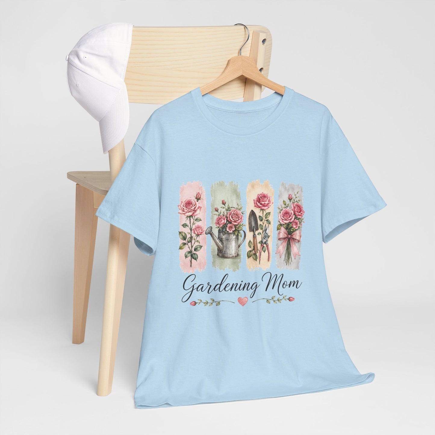 Gardening Mom T-Shirt – Floral Watercolor Garden Tools Tee