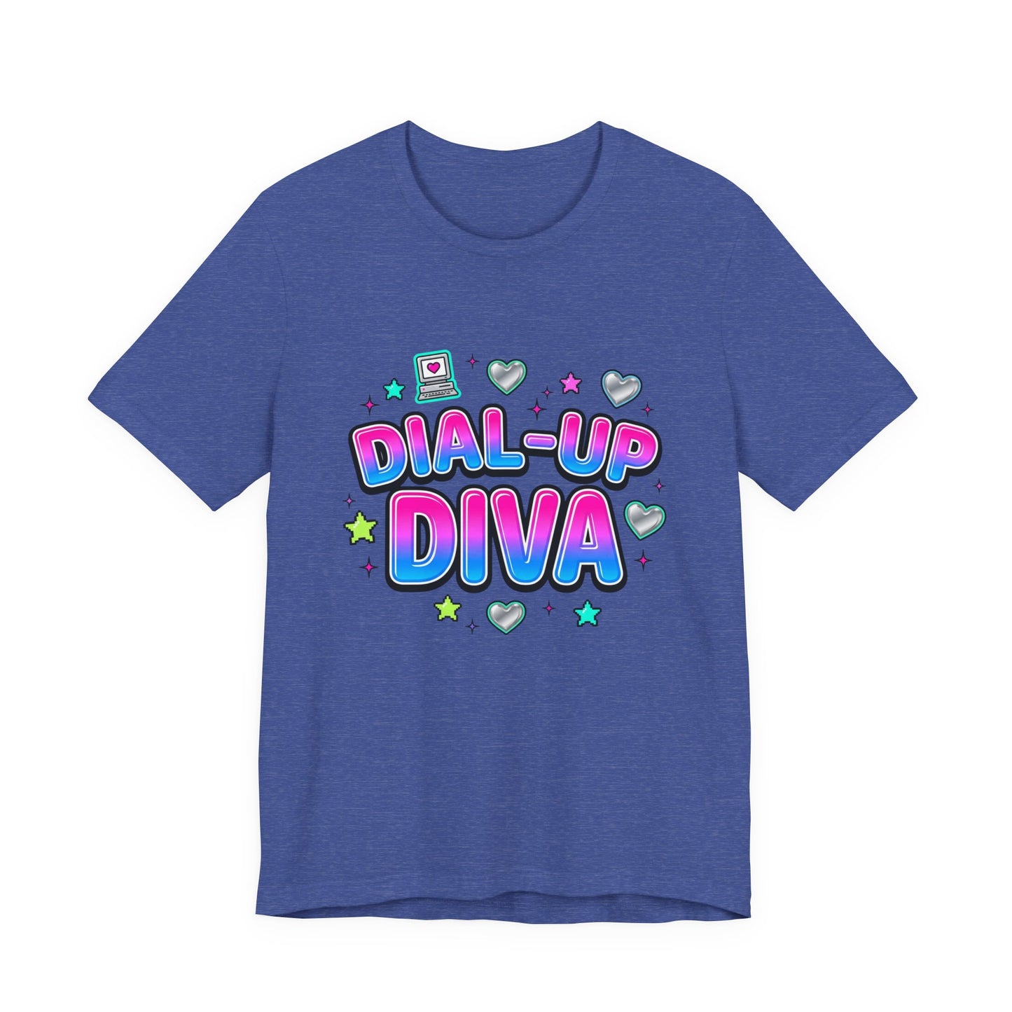 Dial-Up Diva Tee Y2K slogan, bubblegum pink cyber nostalgia