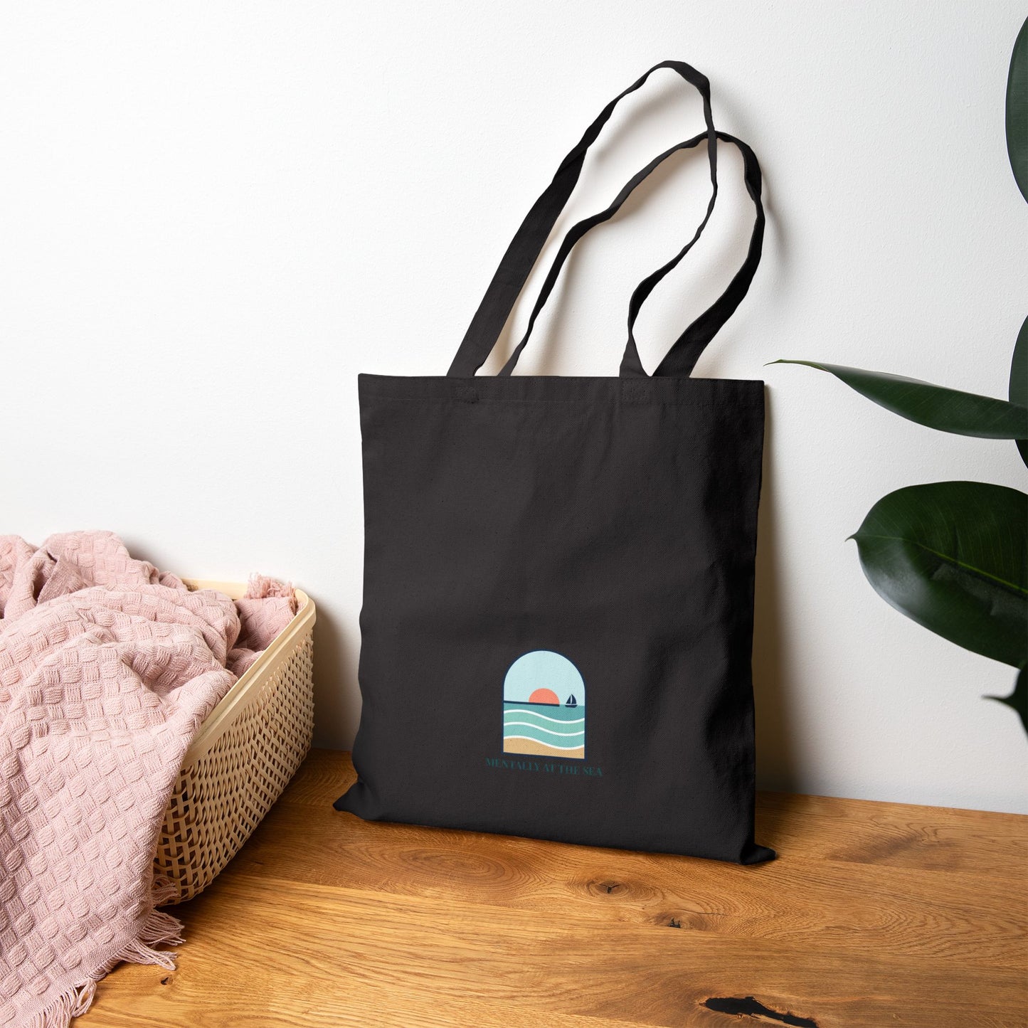 Mentally at Sea Coastal Window Sunset Tote | Ocean Aesthetic, seafoam blue