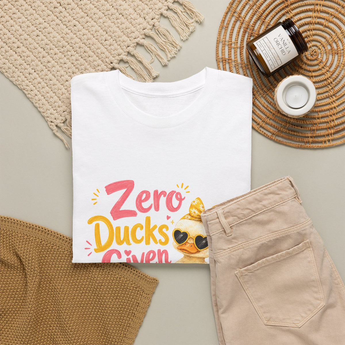 Zero Ducks Given T-Shirt | Cute Duck, Sunflowers, Funny Phrase