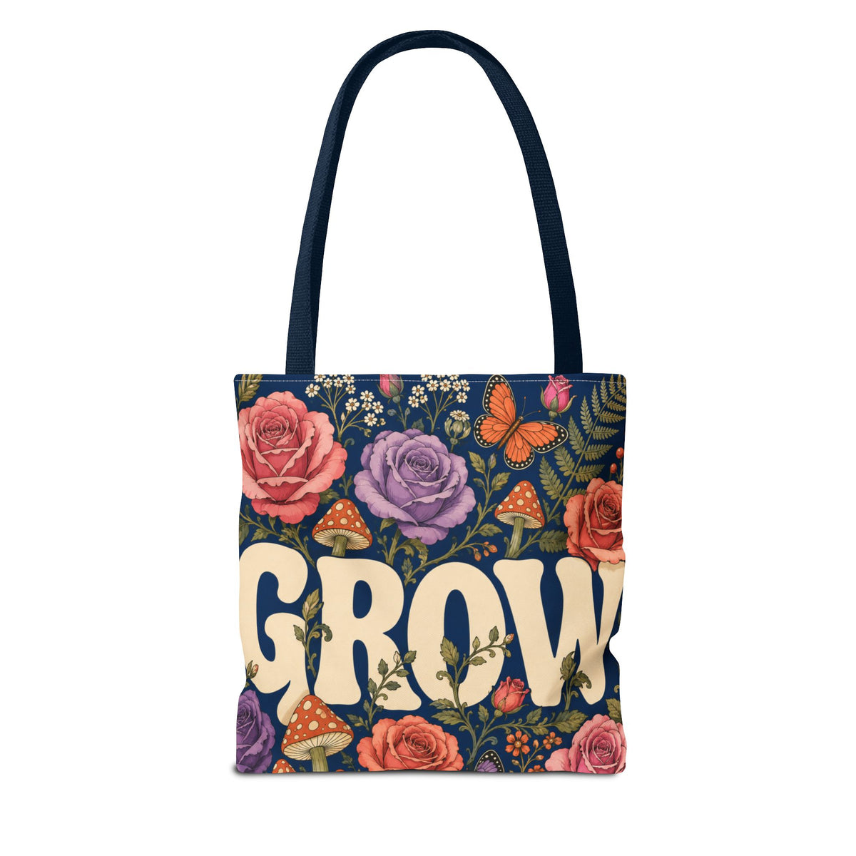 GROW Book Club Floral Books Tote Bag — Vintage Garden Print AOP