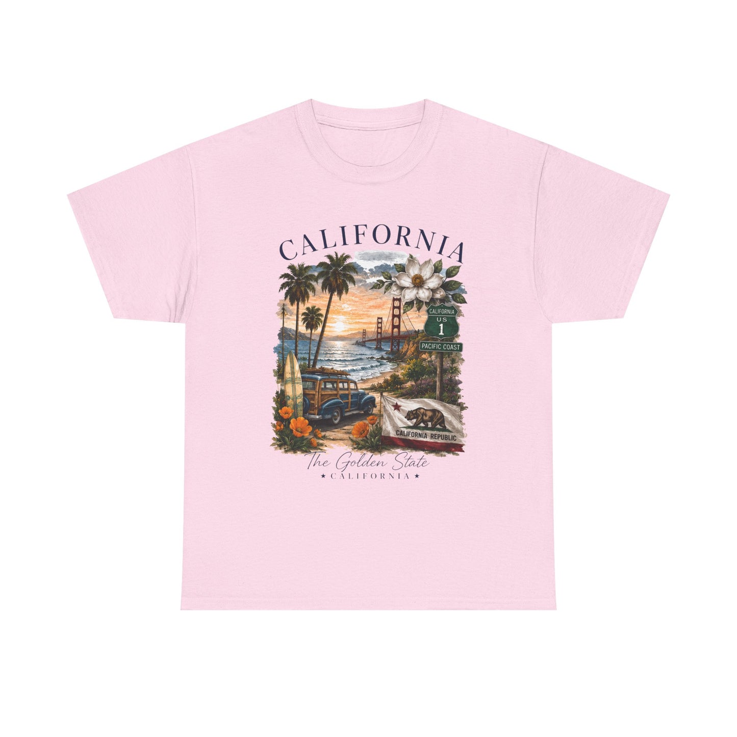 California Vintage Surf T-Shirt — Coastal Sunset Beach Tee