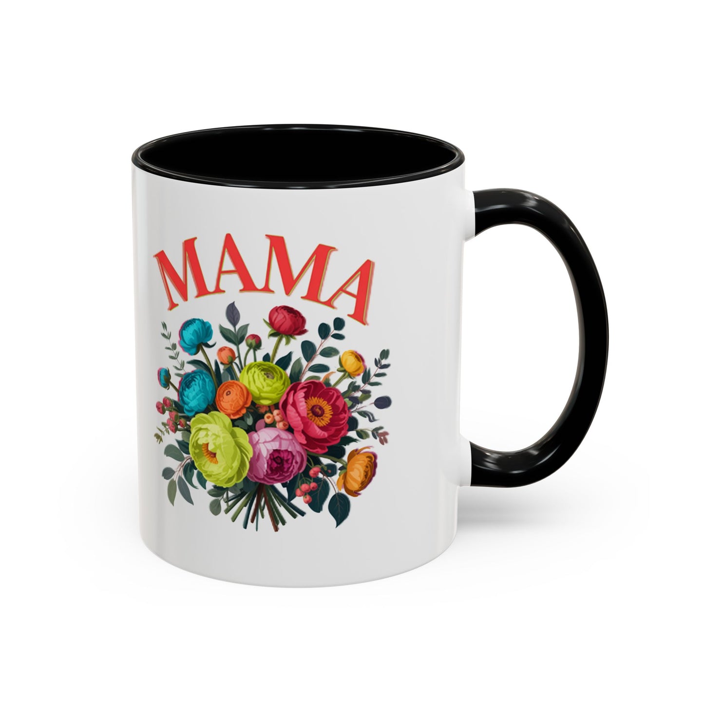 Mama Floral Coffee Mug – Mother's Day Bouquet Accent Mug (11/15oz)