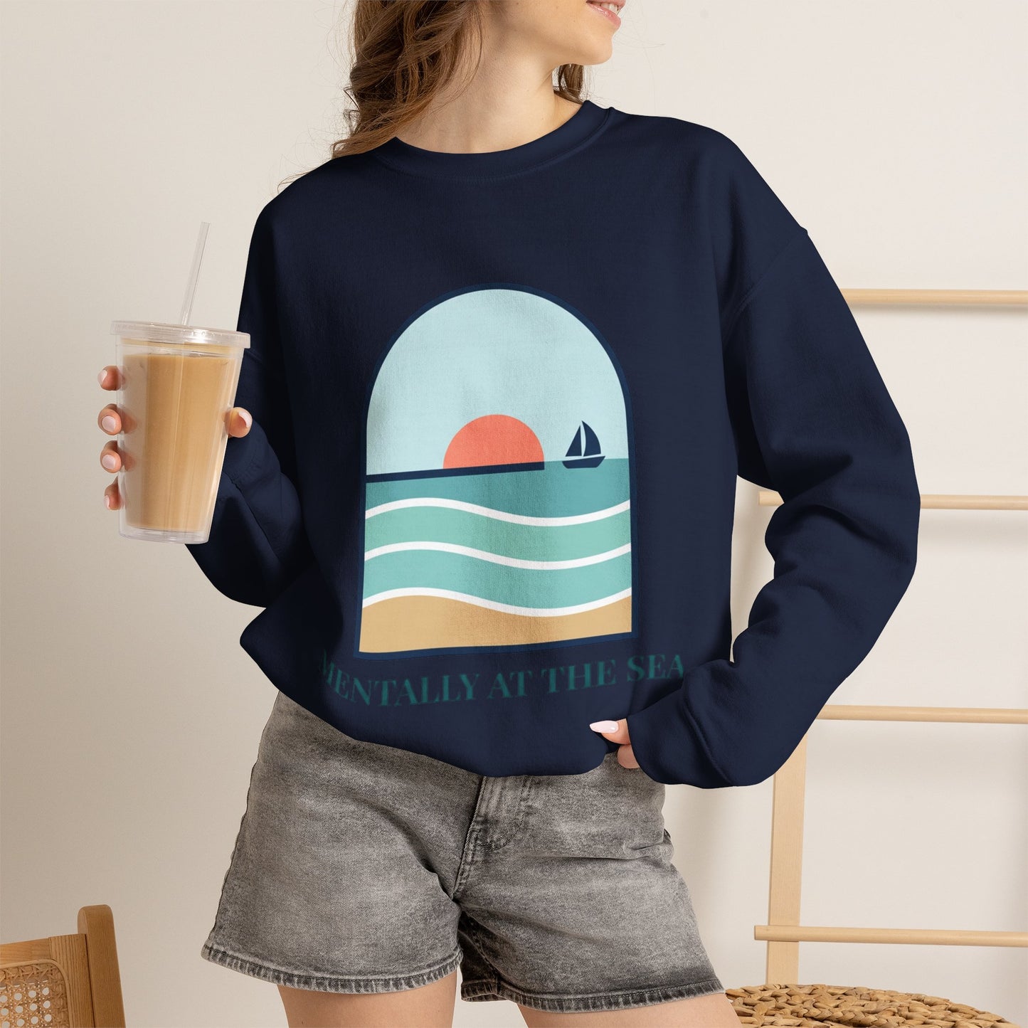 Mentally at the Sea Heavy Blend™ Crewneck Sweatshirt