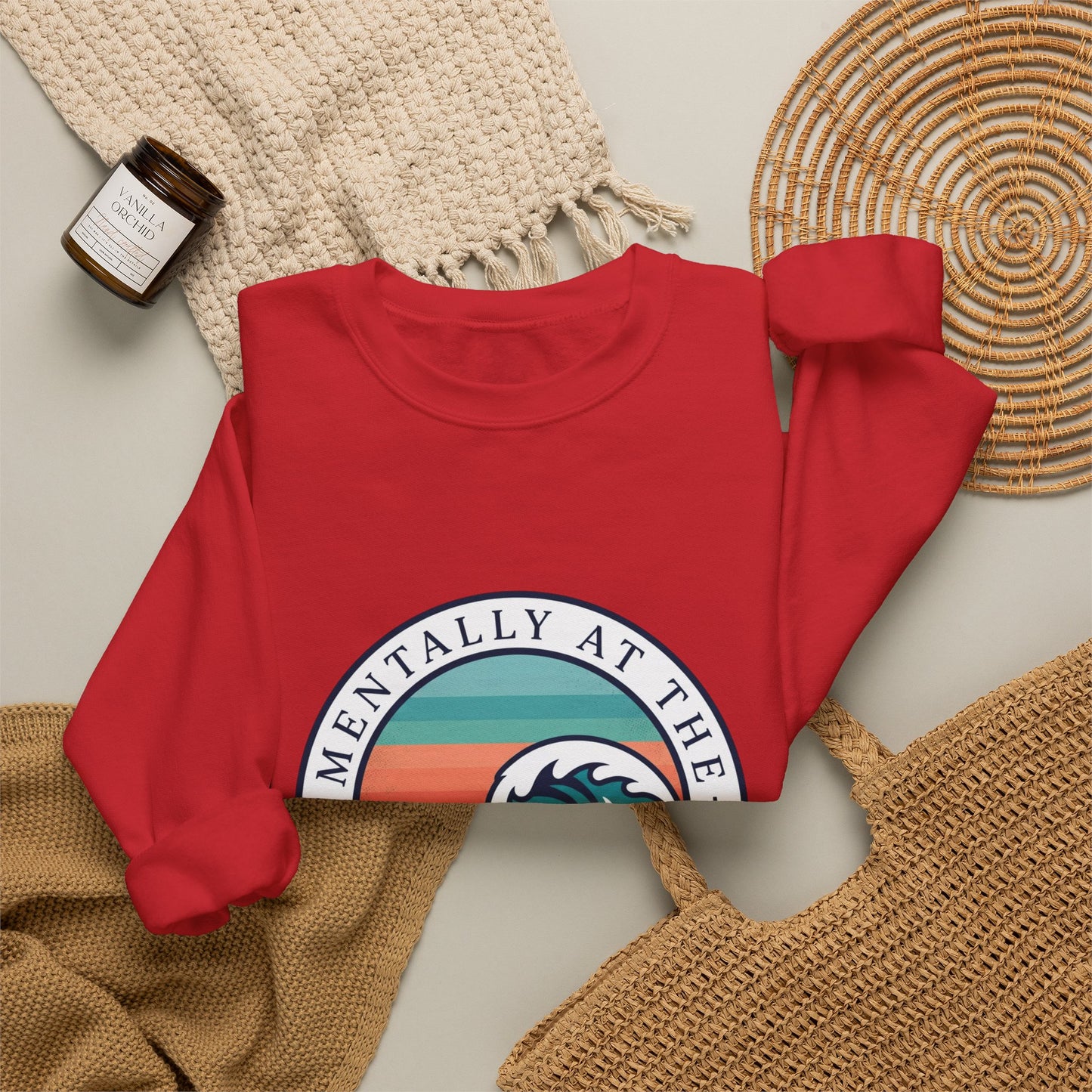 Mentally at the Ocean Crewneck Sweatshirt | coastal aesthetic, sea breeze