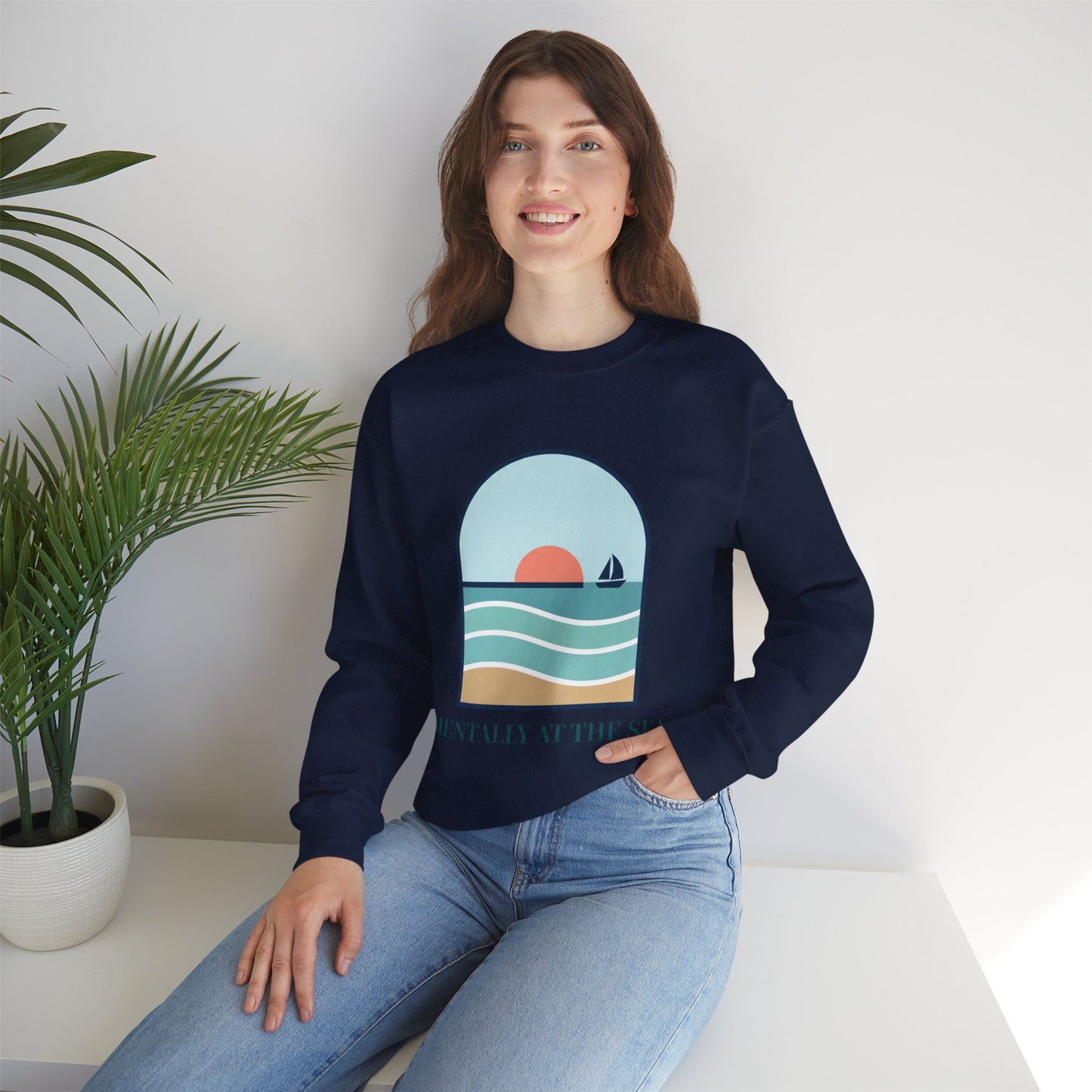 Mentally at the Sea Heavy Blend™ Crewneck Sweatshirt