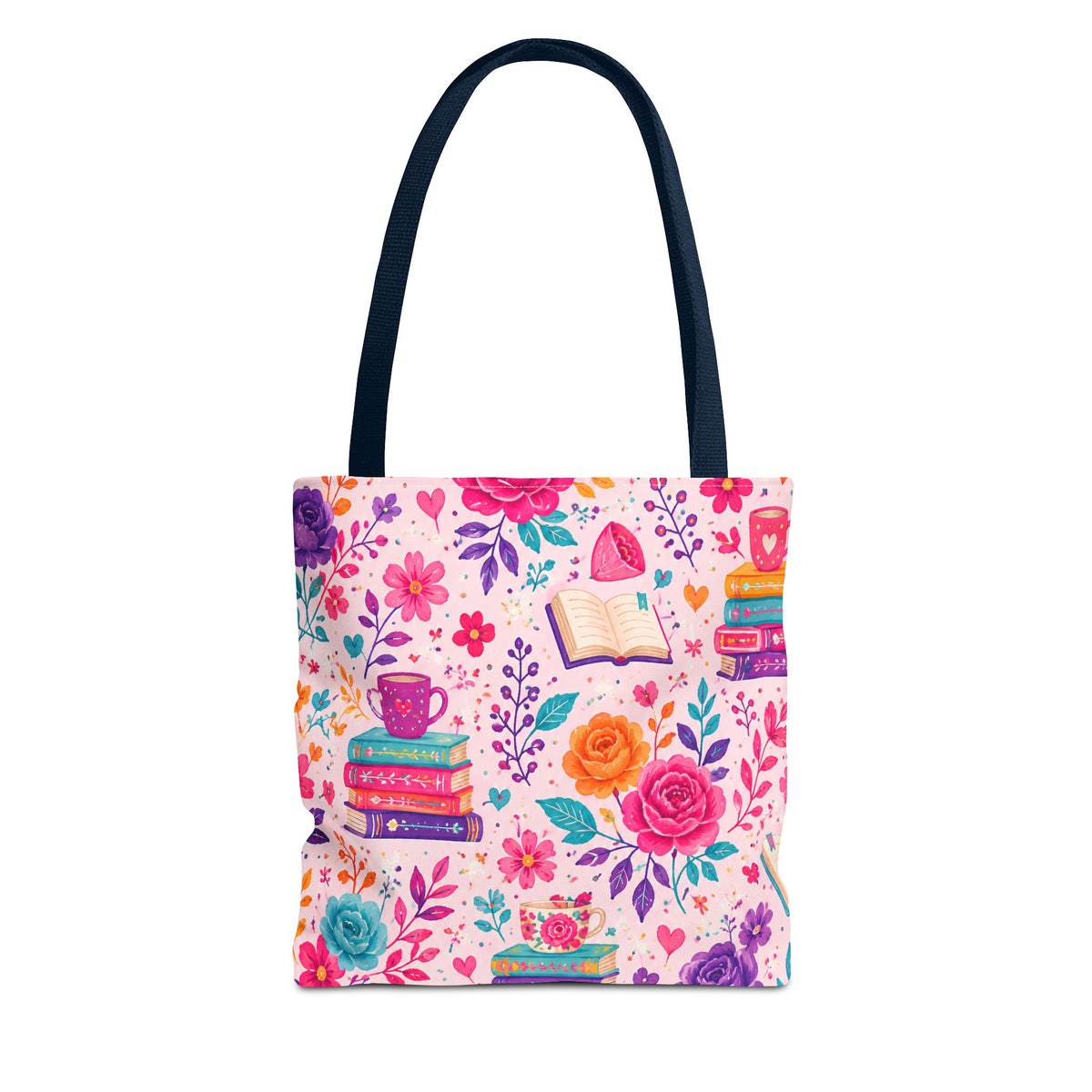 Enchanted Book Floral Books Tote Bag — Vintage Garden Print AOP