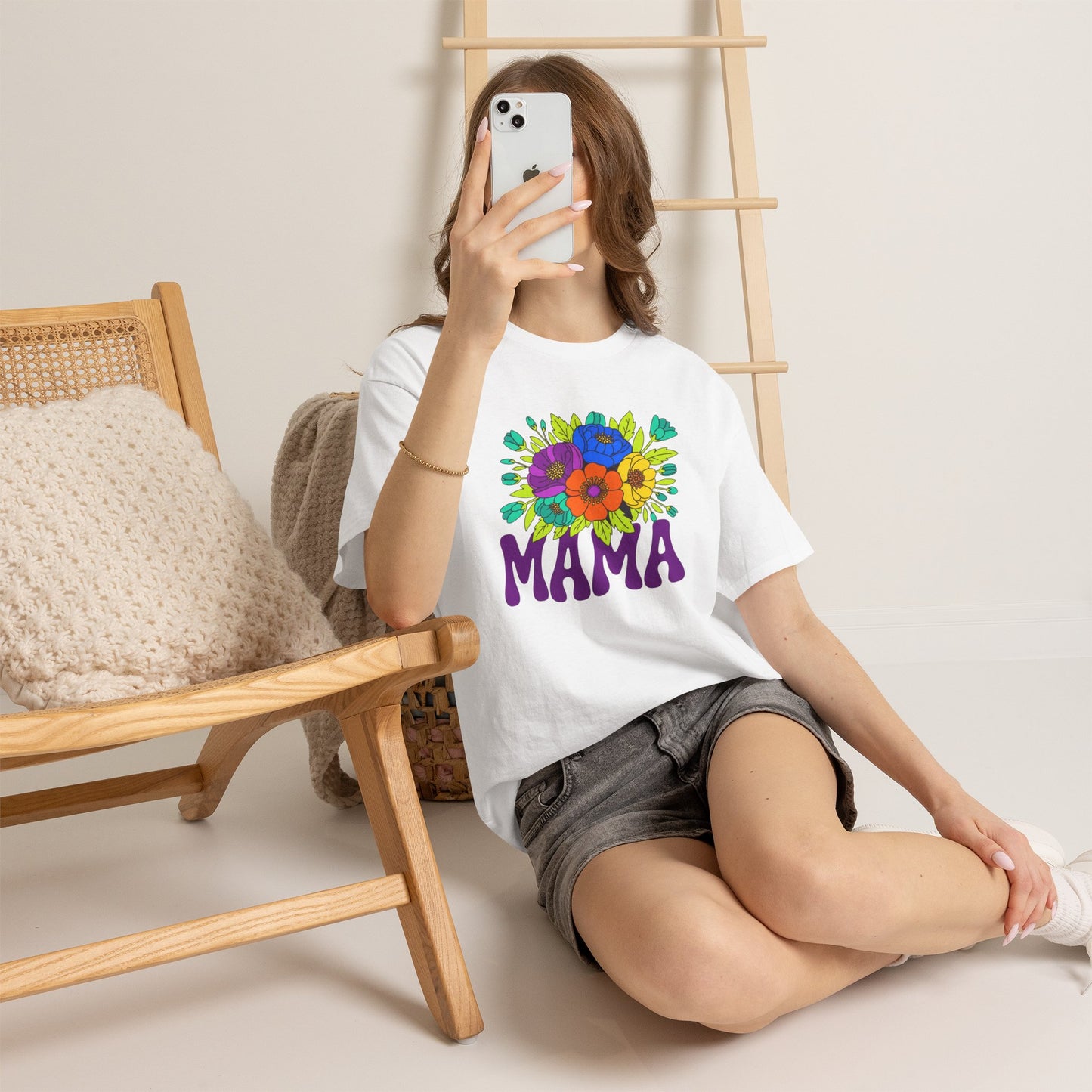Mama Floral T-Shirt Feminine Floral Mother Tee for Mom Gifts