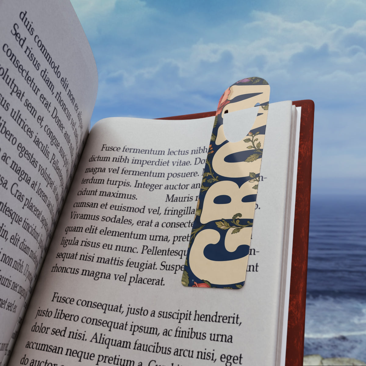 GROW Book Club Floral Tea Party Bookmark — Vintage Teacup & Blossom Metal Bookmark