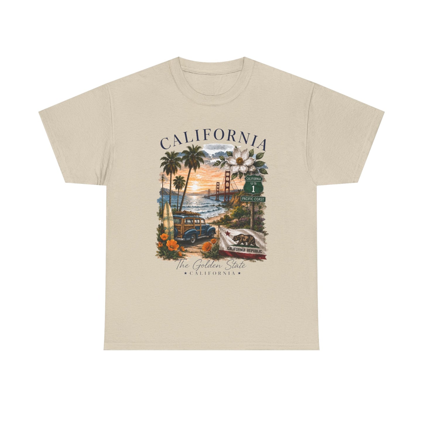 California Vintage Surf T-Shirt — Coastal Sunset Beach Tee