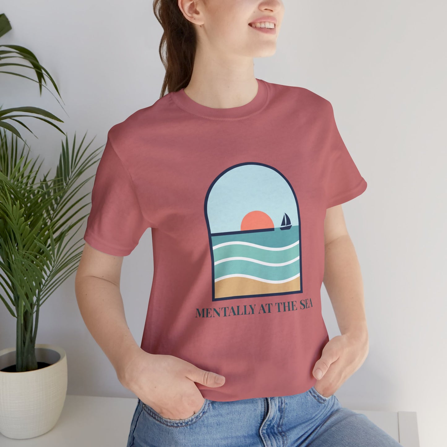 Mentally at the Sea Tee | Coastal Aesthetic, pastel blue seafoam