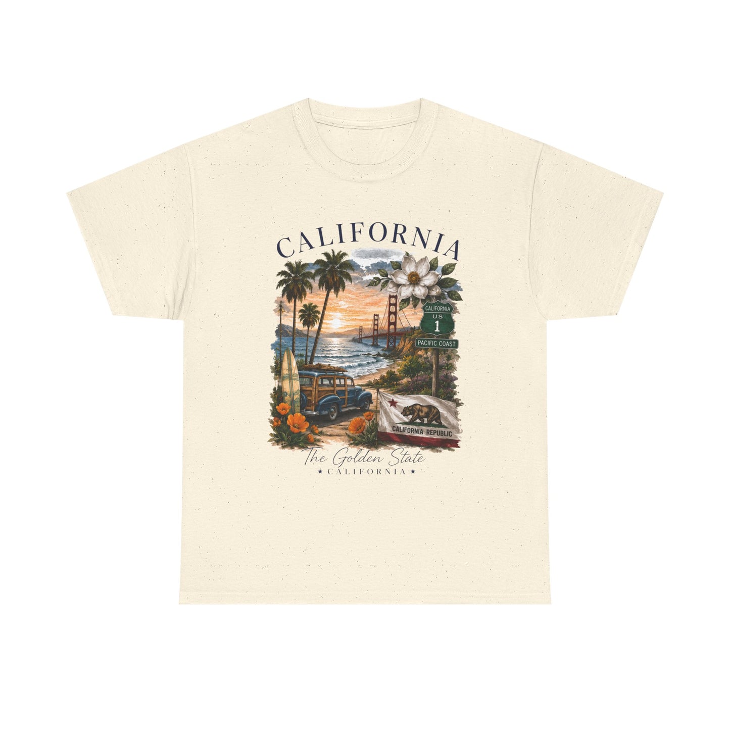 California Vintage Surf T-Shirt — Coastal Sunset Beach Tee