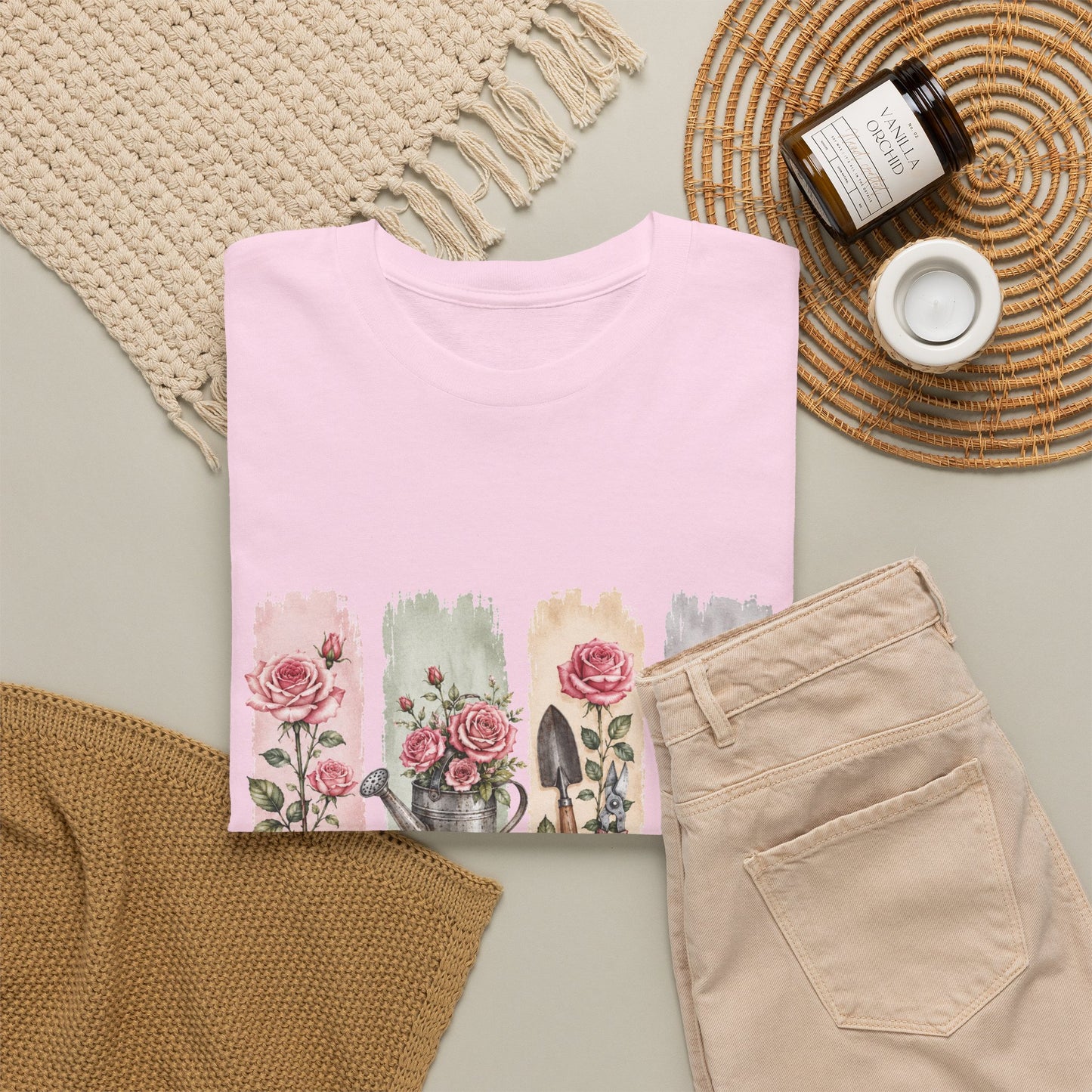 Gardening Mom T-Shirt – Floral Watercolor Garden Tools Tee