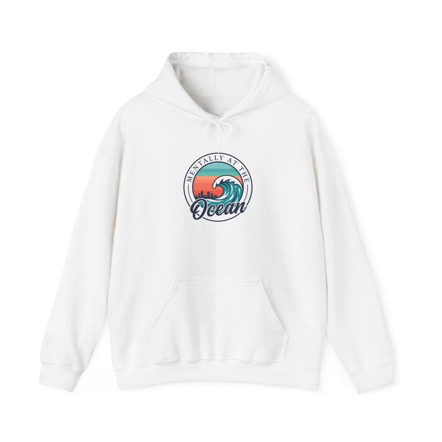 Ocean Waves Logo Hoodie | coastal aesthetic, sea breeze, pastel blue