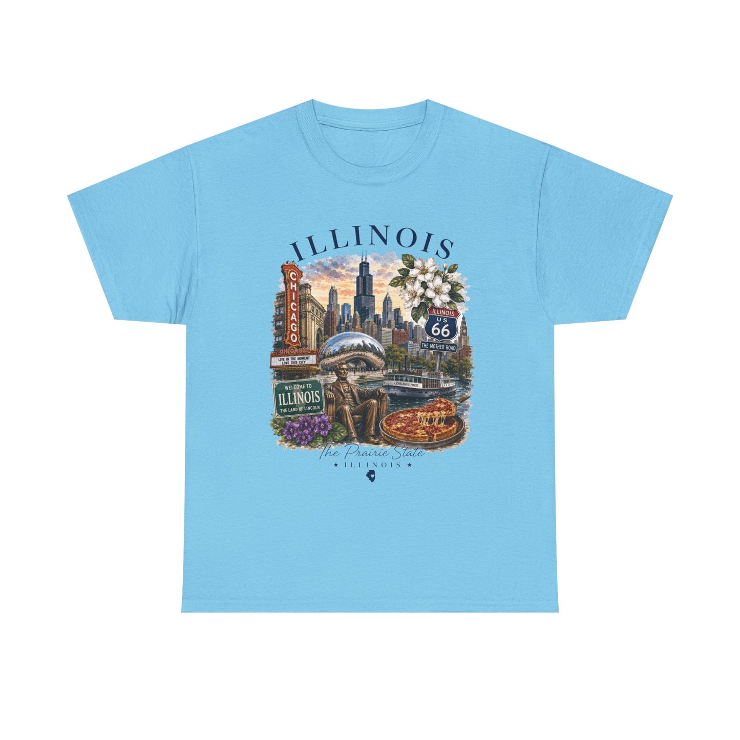Illinois Travel T‑Shirt – Vintage Chicago Souvenir Tee
