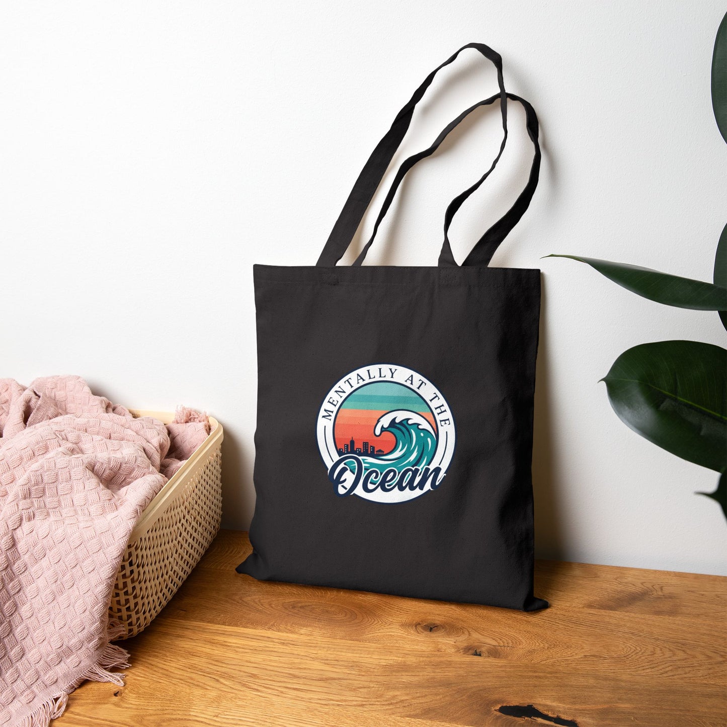 Mentally at the Ocean Tote | coastal aesthetic, sea breeze, pastel blue