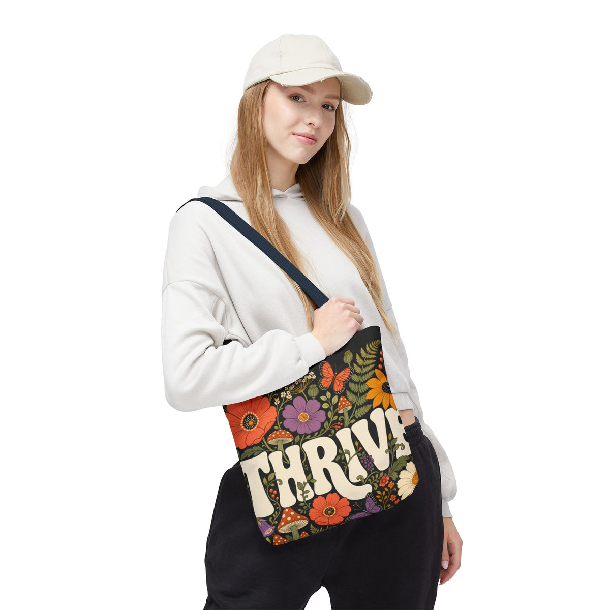 THRIVE Book Club Floral Books Tote Bag — Vintage Garden Print AOP