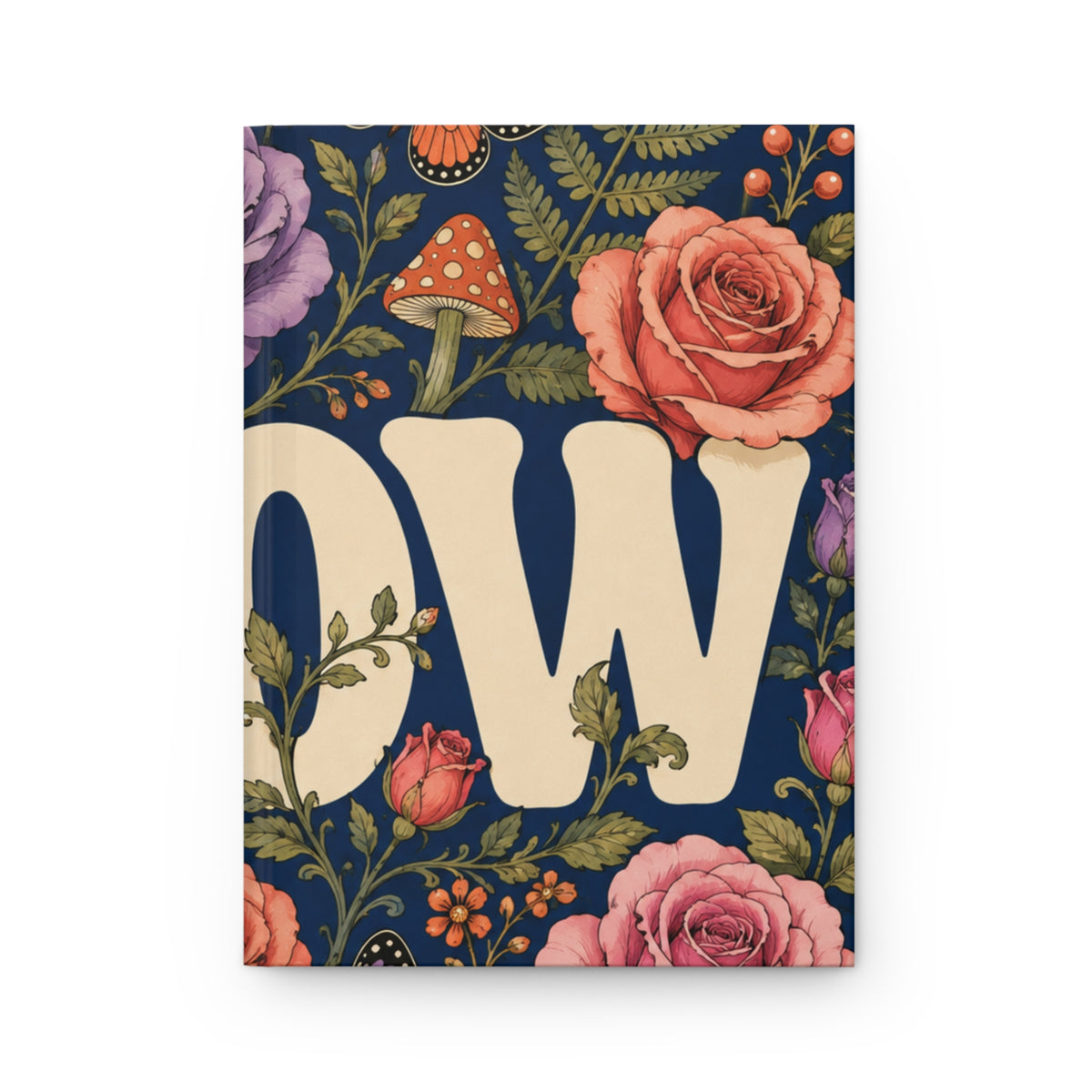 GROW Book Club Floral Tea & Books Hardcover Journal — Vintage Botanical Notebook
