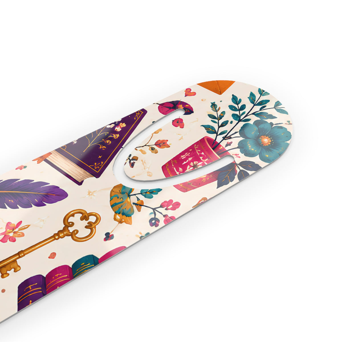 Whimsy & Wonder Floral Tea Party Bookmark — Vintage Teacup & Blossom Metal Bookmark