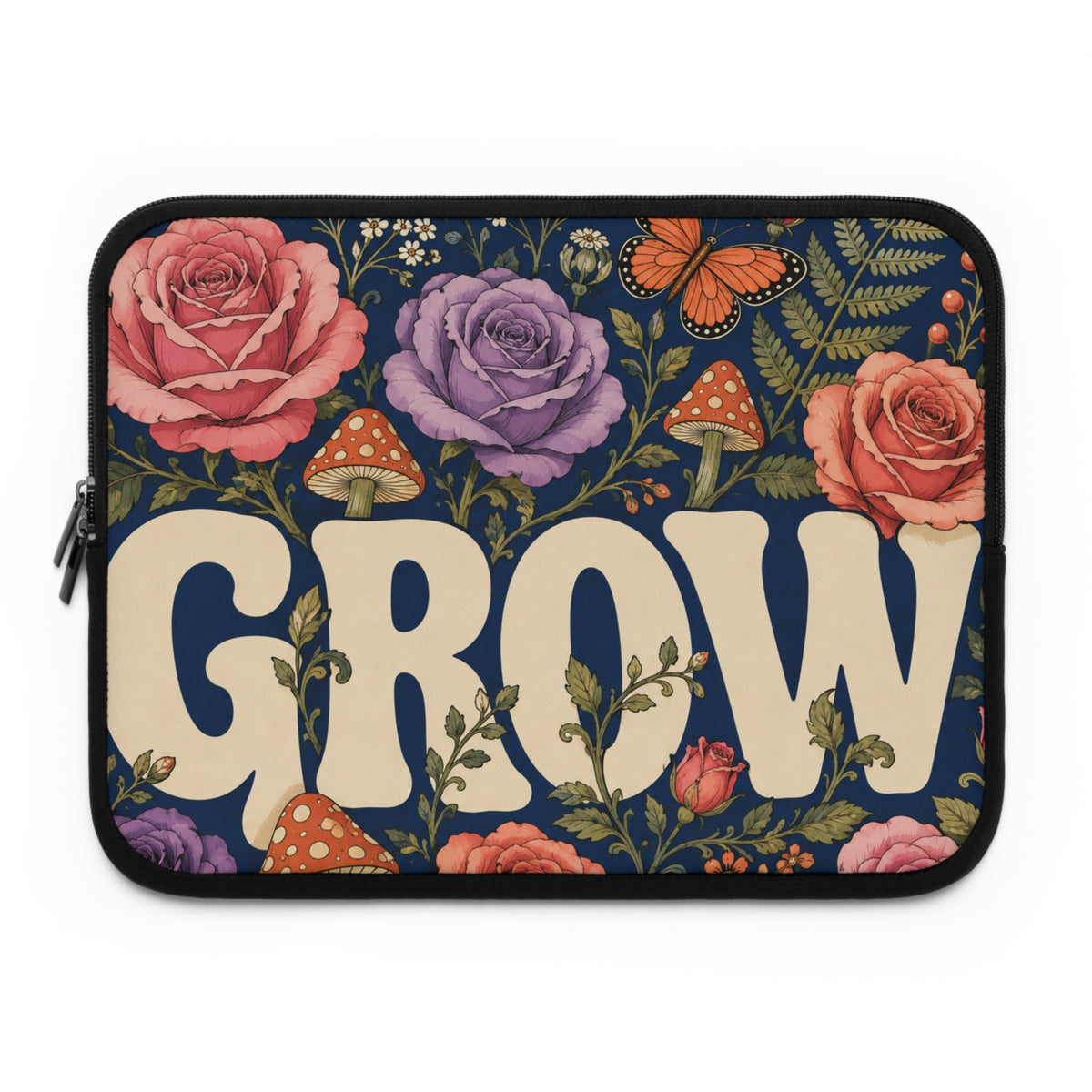 GROW Book Club Floral Bookish Laptop Sleeve — Books & Blossoms Protective Case