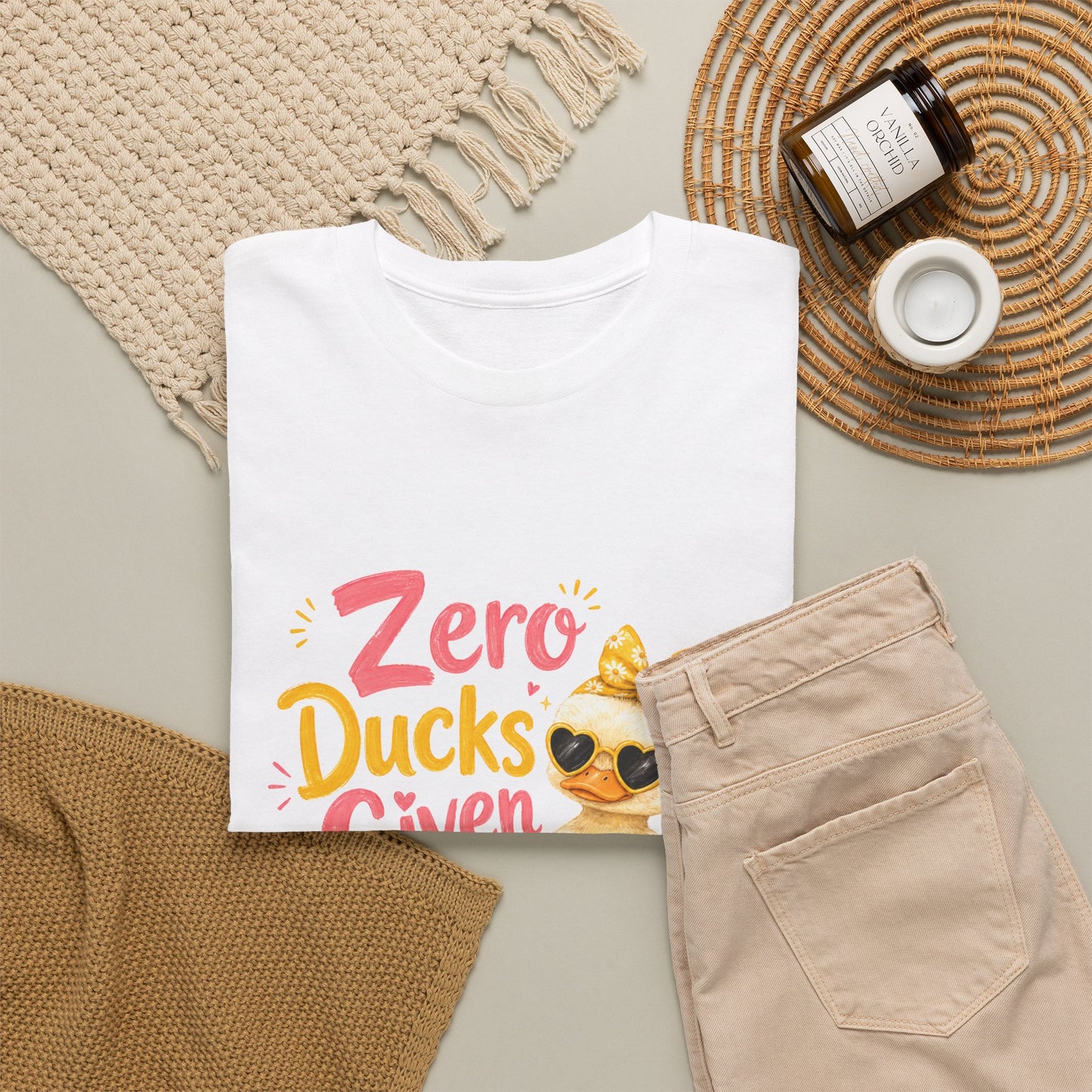 Zero Ducks Given T-Shirt | Cute Duck, Sunflowers, Funny Phrase