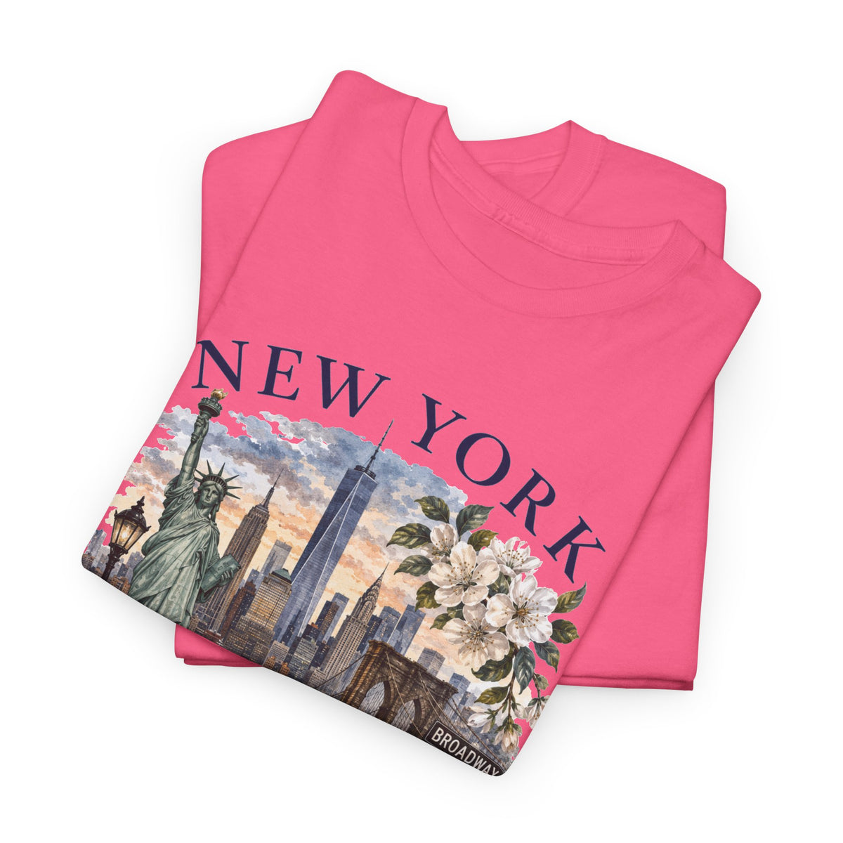 New York City Vintage Travel Tee — NYC Skyline, Yellow Cab & Landmark Collage