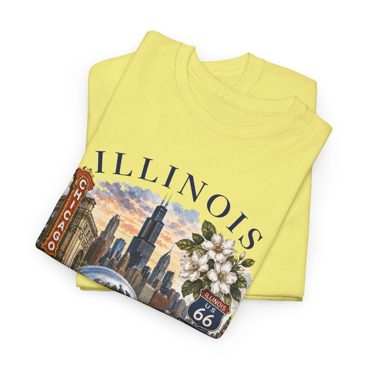 Illinois Travel T‑Shirt – Vintage Chicago Souvenir Tee