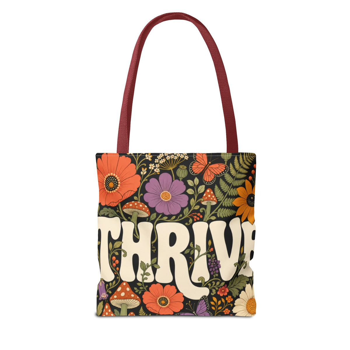 THRIVE Book Club Floral Books Tote Bag — Vintage Garden Print AOP