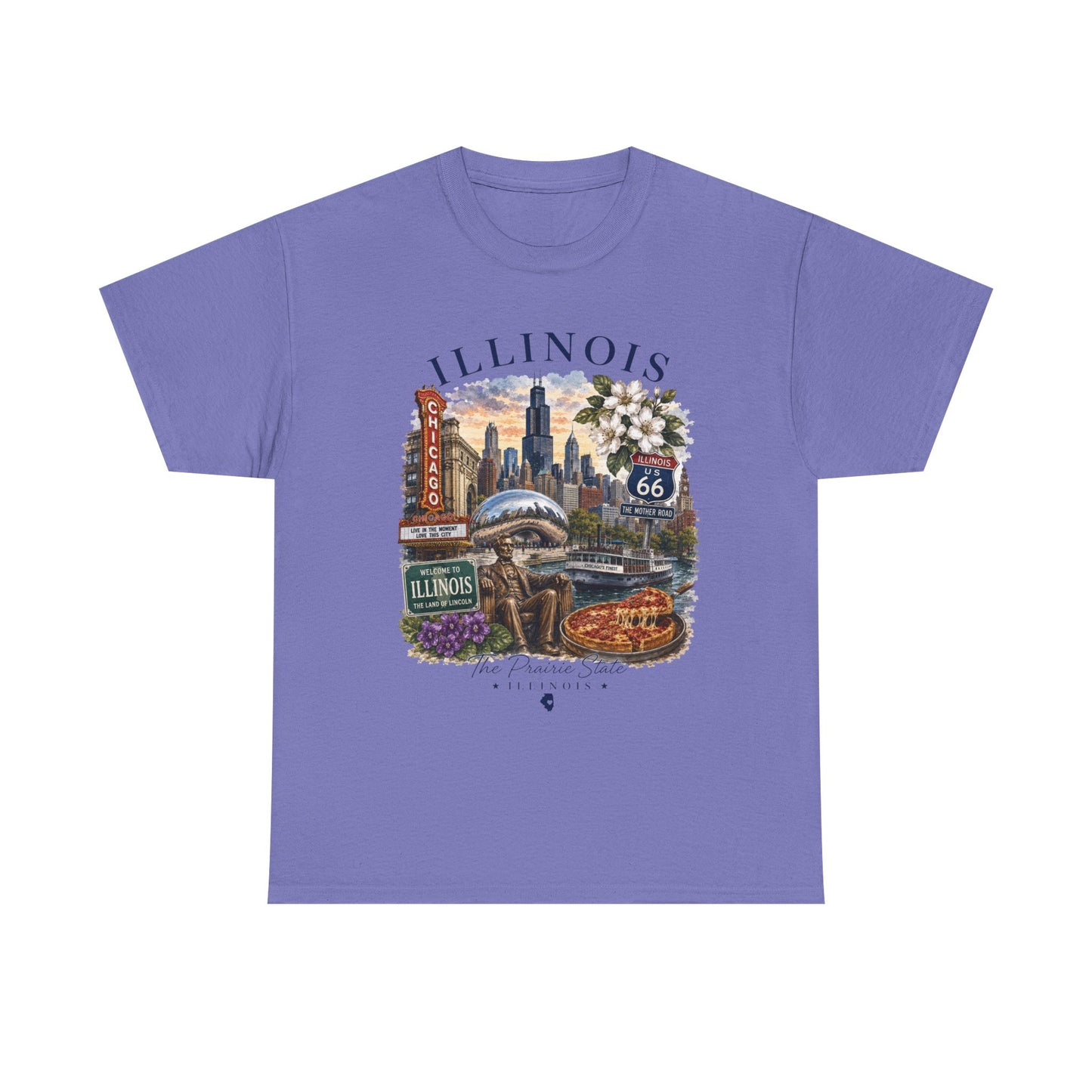 Illinois Travel T‑Shirt – Vintage Chicago Souvenir Tee