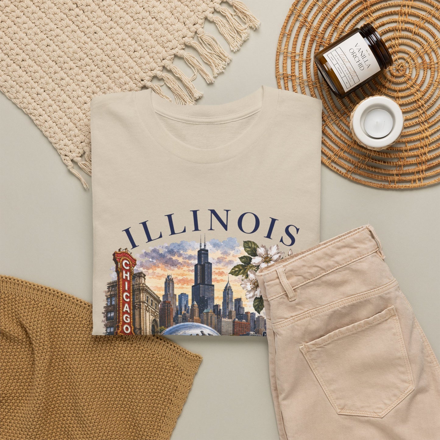 Illinois Travel T‑Shirt – Vintage Chicago Souvenir Tee