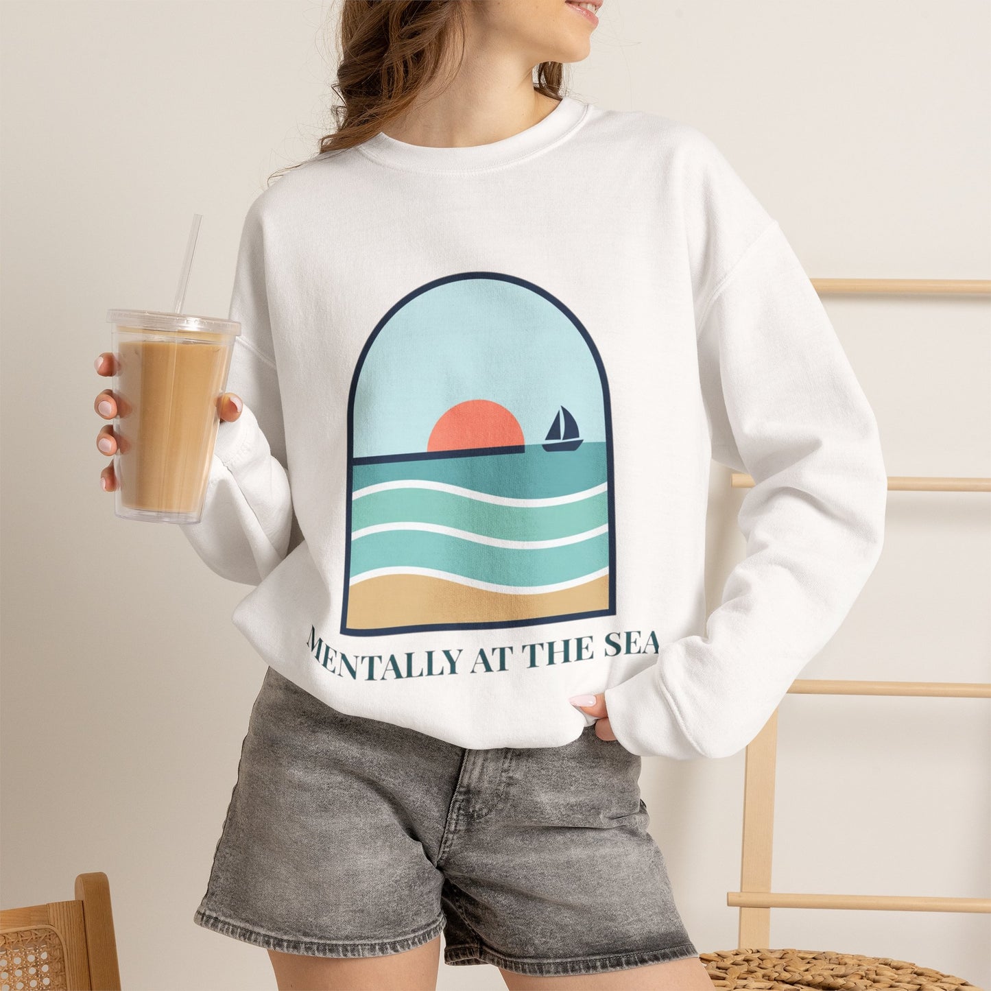 Mentally at the Sea Heavy Blend™ Crewneck Sweatshirt