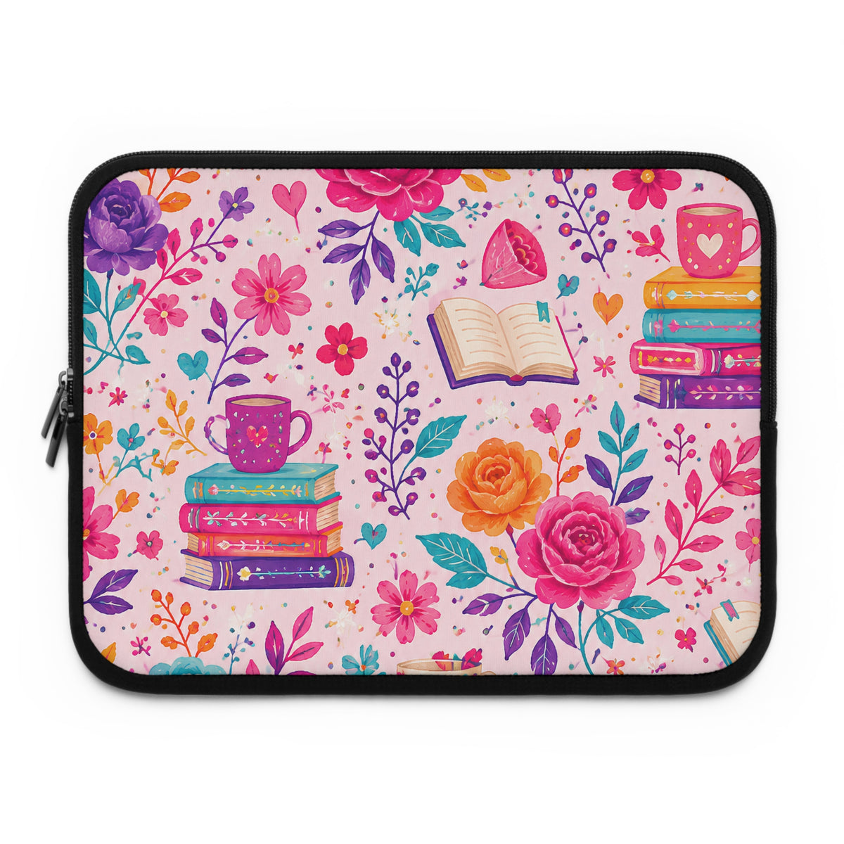 Enchanted Book Floral Bookish Laptop Sleeve — Books & Blossoms Protective Case