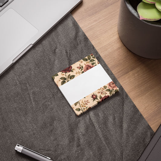 Southern Rose Floral Tea & Books Post-it Note Pads — Vintage Floral Sticky Notes for Book Lovers