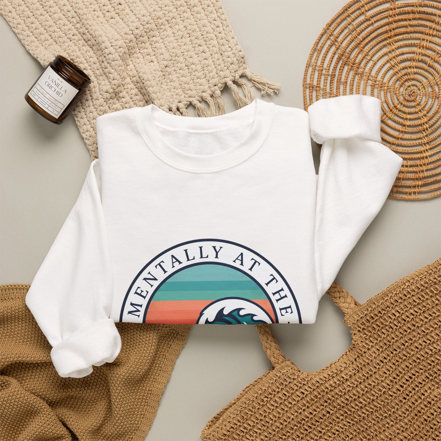 Mentally at the Ocean Crewneck Sweatshirt | coastal aesthetic, sea breeze