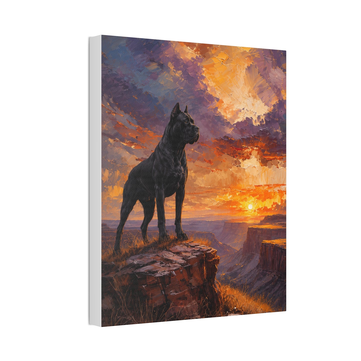 Black Cane Corso Sunset Canyon Wall Art
