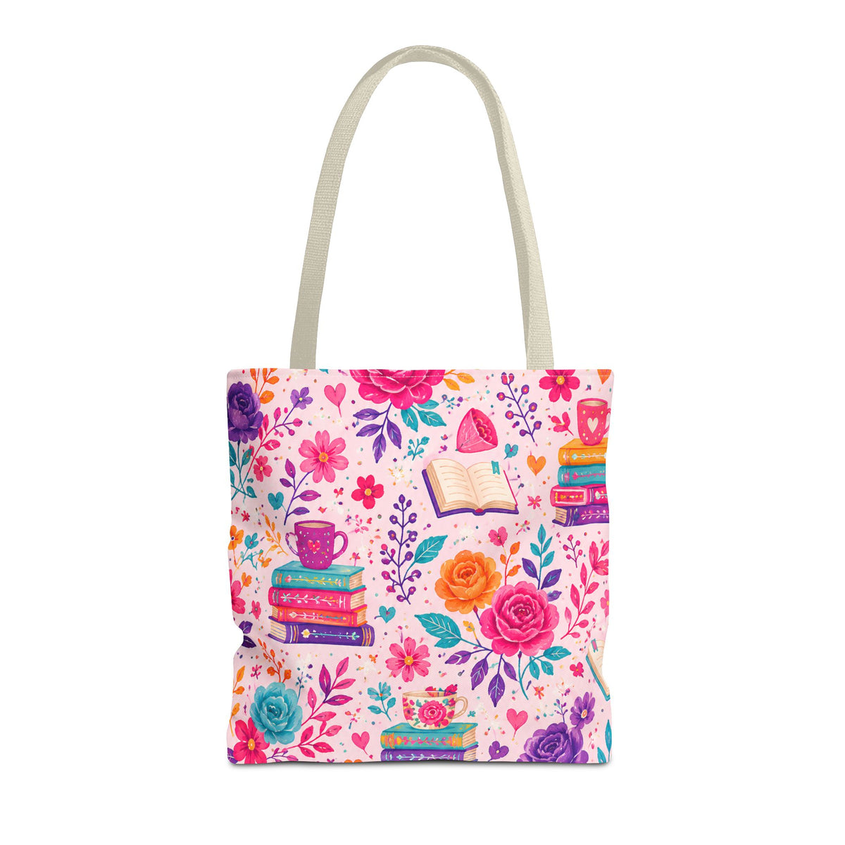 Enchanted Book Floral Books Tote Bag — Vintage Garden Print AOP