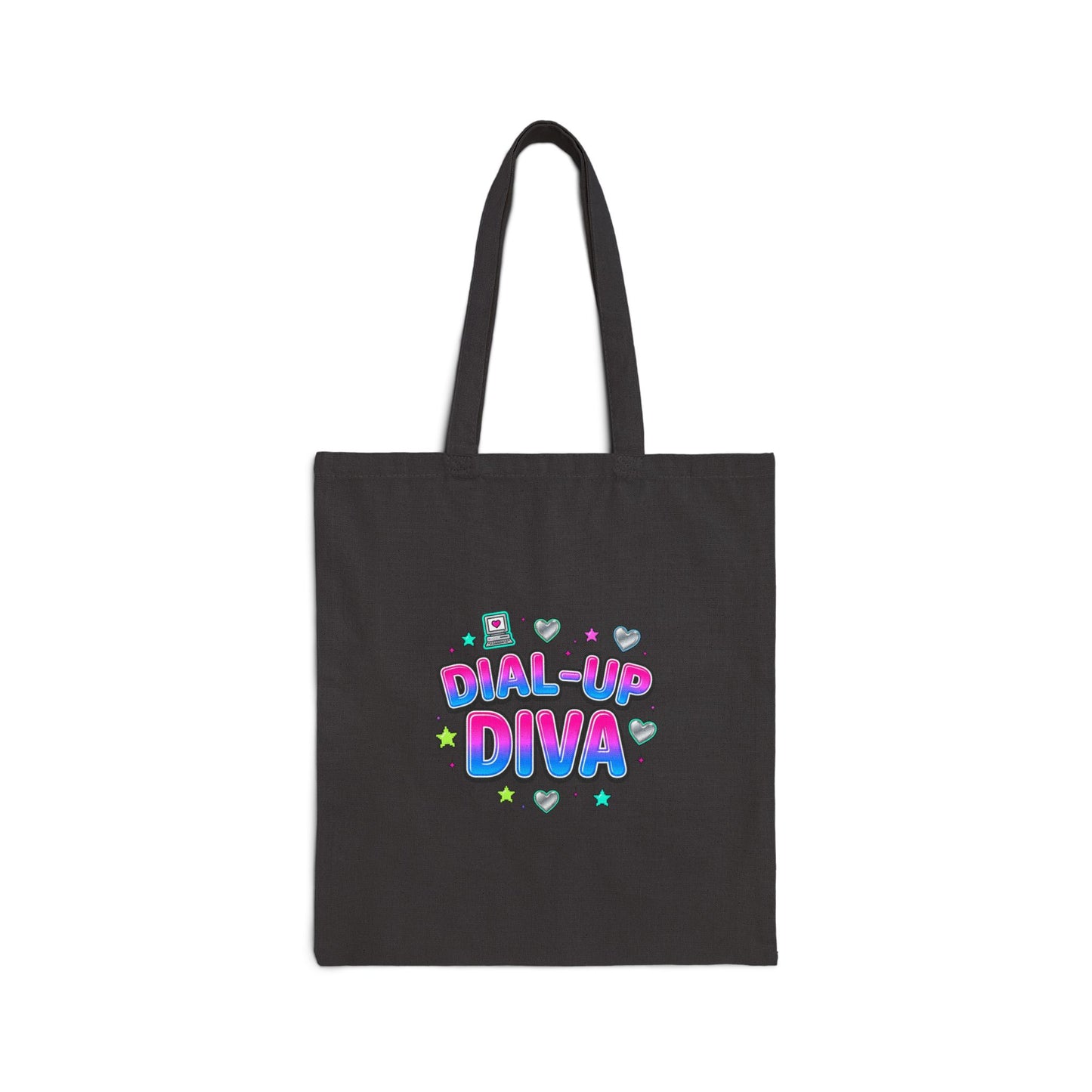 Dial-Up Diva Tote Y2K slogan, bubblegum pink, cyber nostalgia
