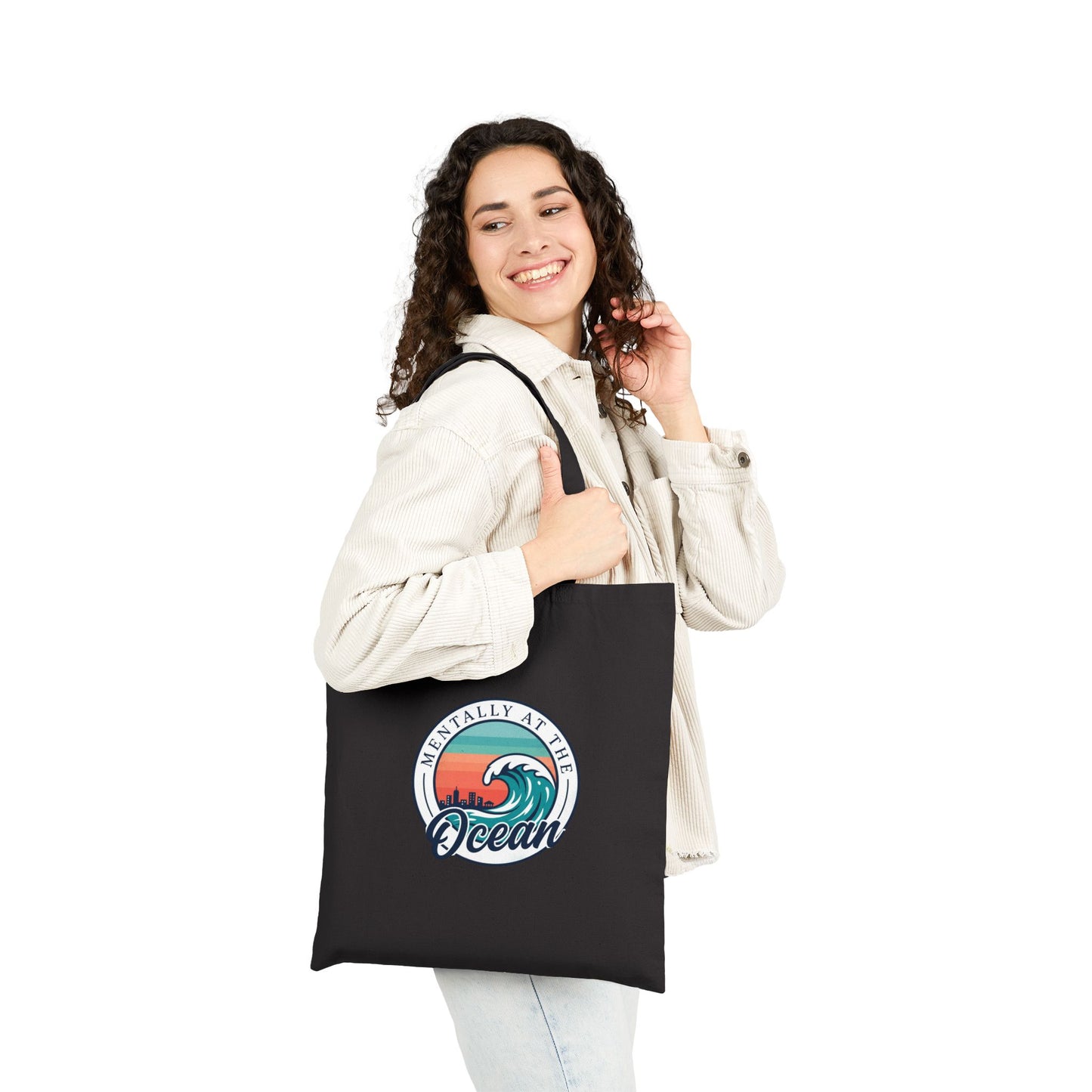 Mentally at the Ocean Tote | coastal aesthetic, sea breeze, pastel blue