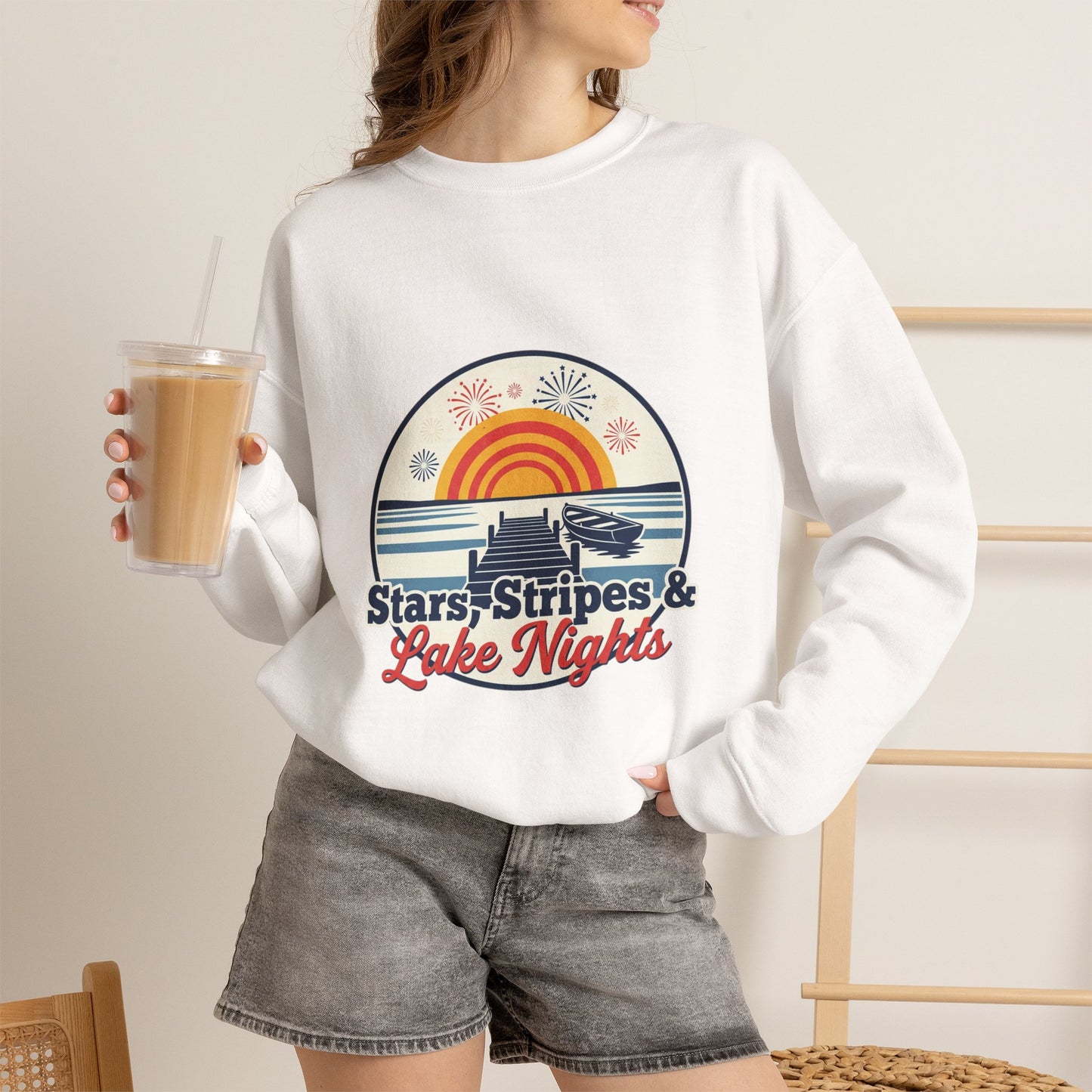 Stars, Stripes, & Lake Nights Unisex Heavy Blend™ Crewneck Sweatshirt
