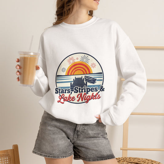 Stars, Stripes, & Lake Nights Unisex Heavy Blend™ Crewneck Sweatshirt