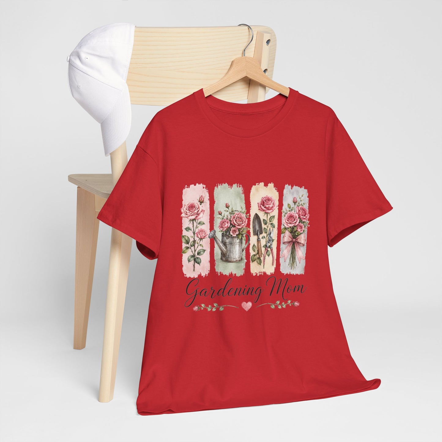 Gardening Mom T-Shirt – Floral Watercolor Garden Tools Tee