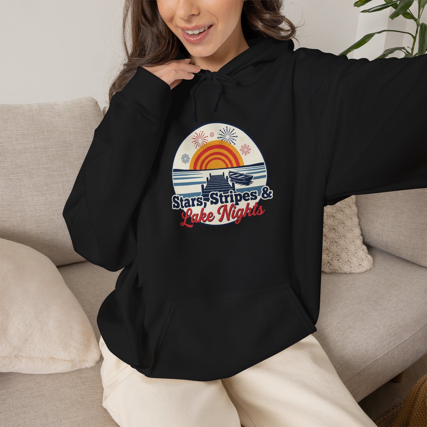 Stars, Stripes, & Lake Nights Heavy Blend™ Hooded Sweatshirt