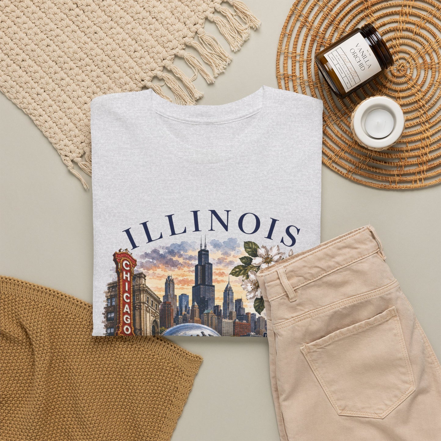 Illinois Travel T‑Shirt – Vintage Chicago Souvenir Tee