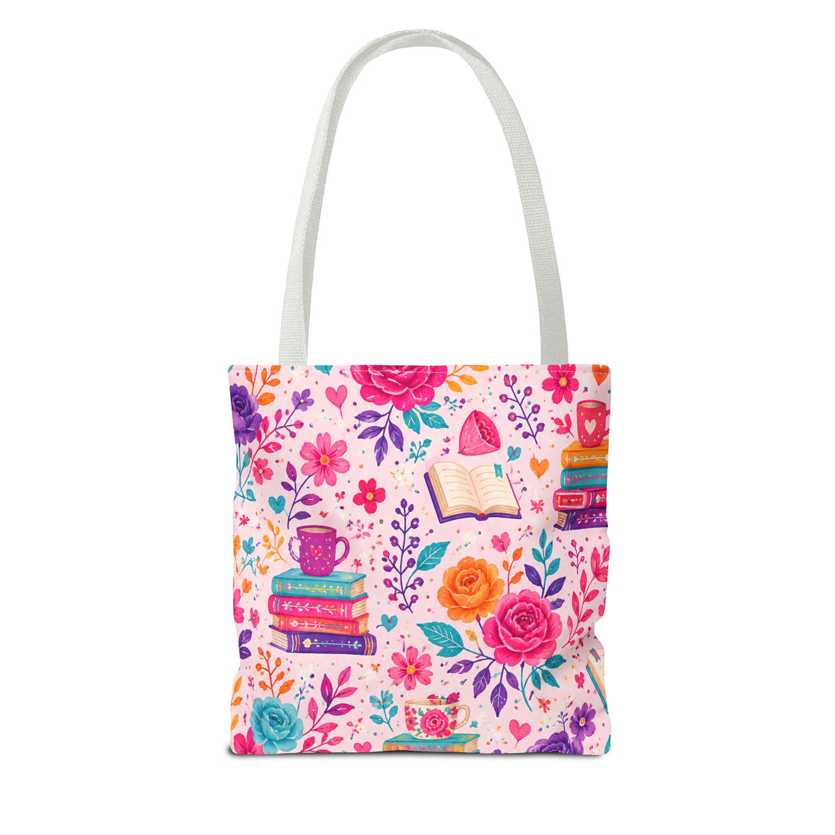 Enchanted Book Floral Books Tote Bag — Vintage Garden Print AOP