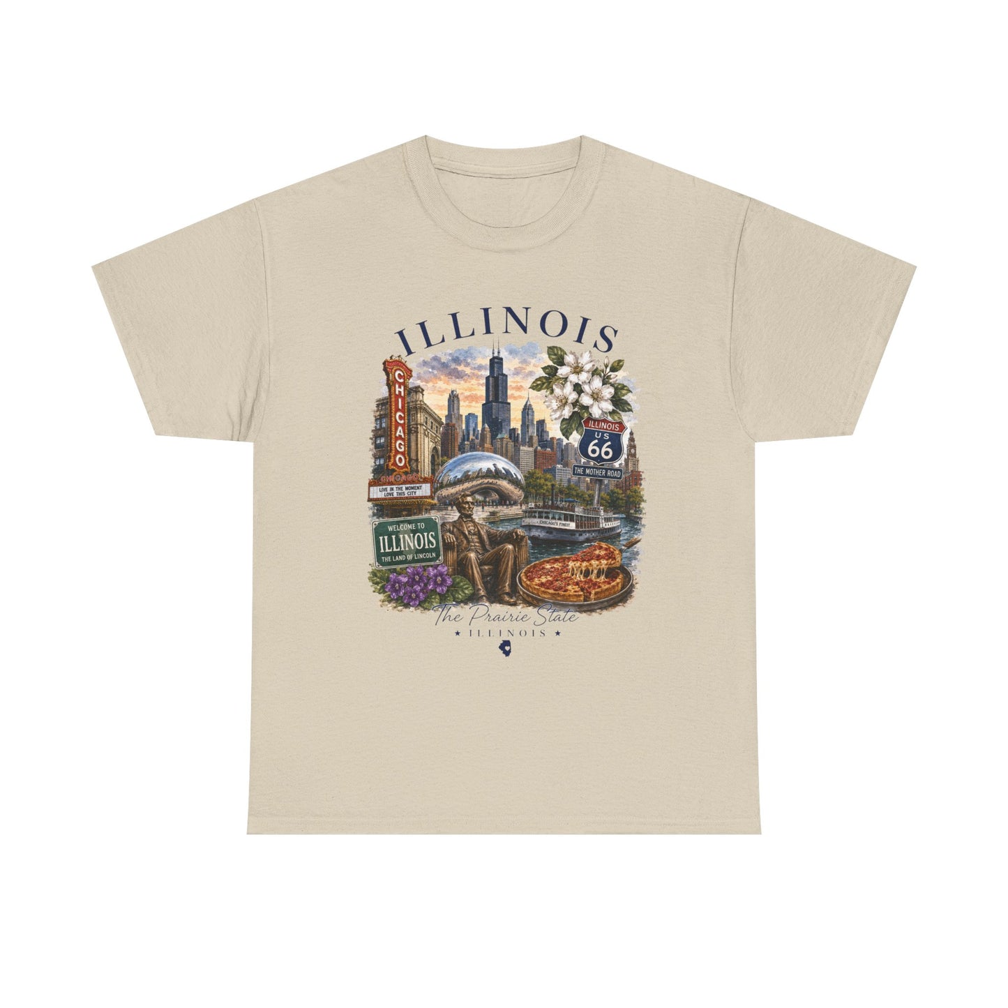 Illinois Travel T‑Shirt – Vintage Chicago Souvenir Tee